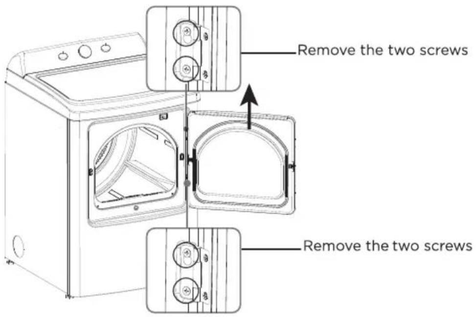 MIDEA MLTE45A2BWW - DOOR REVERSAL PROCEDURE - 1