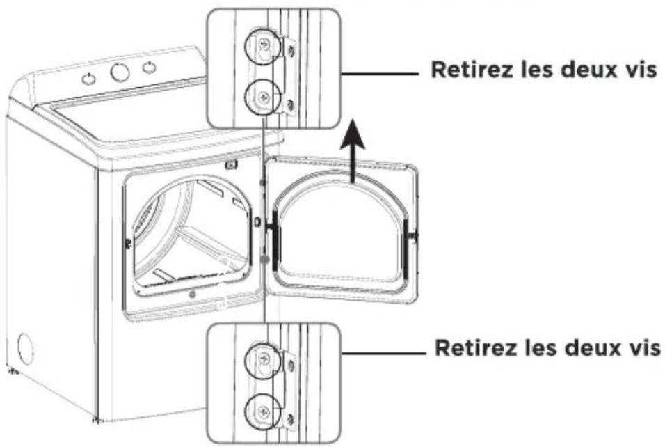 MIDEA MLTE45A2BWW - PROCÉDURE D'INVERSION DE PORTE - 1