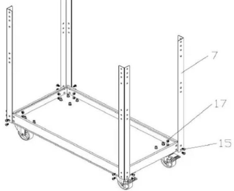 Vevor T271401 - Paso 2: Ensamblar el soporte vertical n.° 7 . - 1