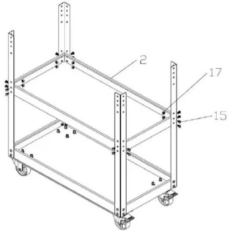 Vevor T271401 - Schritt 3: Montieren Sie das mittlere Regal 2# . - 1