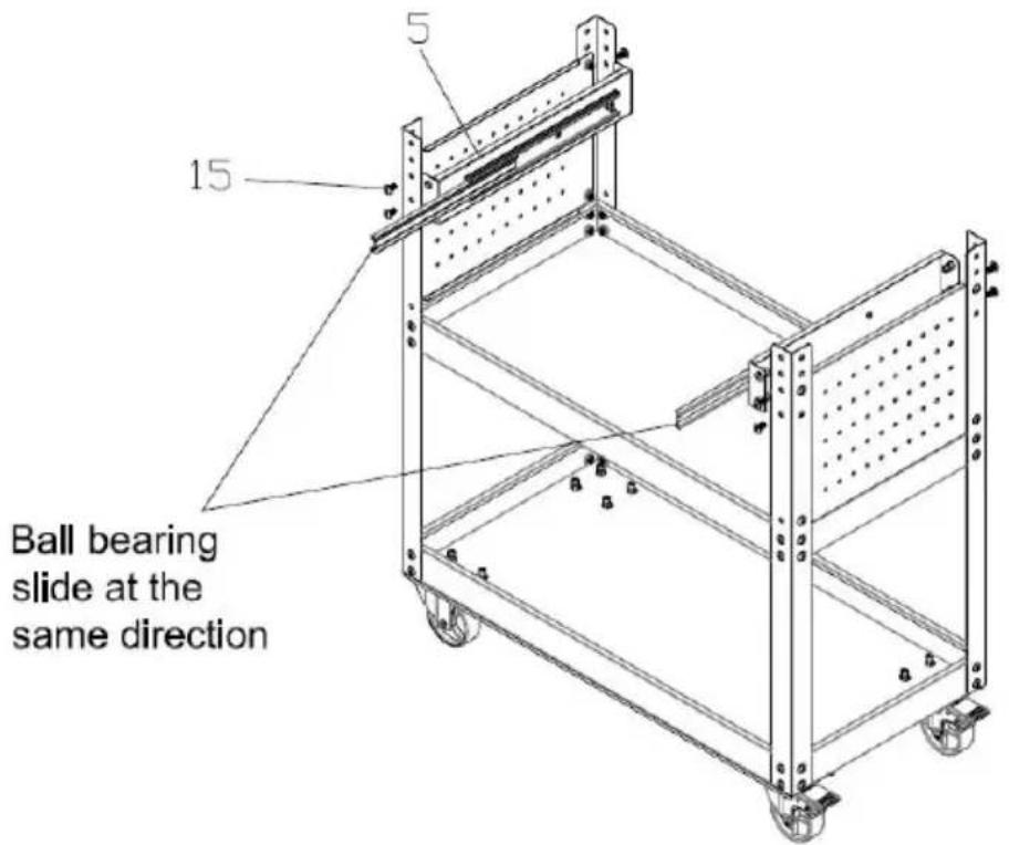 Vevor T271401 - Step 5: Assembly the Drawer mounting plate 5#. - 1