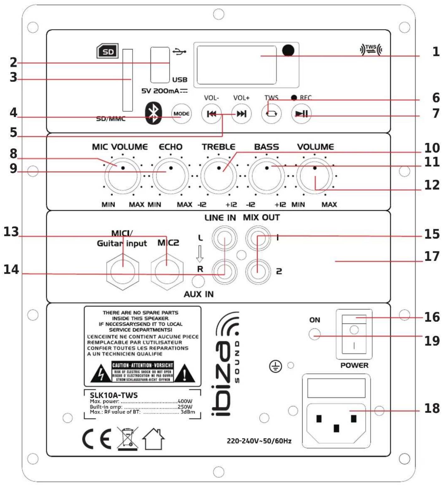IBIZA SOUND SLK10A-TWS - 1