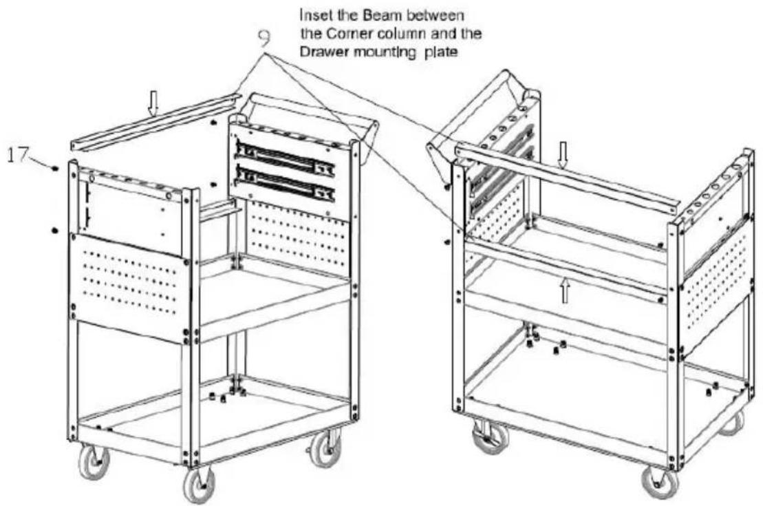 Vevor T271802 - Stap 5: Monteer het Pegboard 7# met bout 17# . - 2