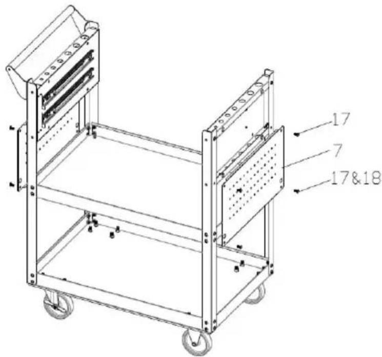 Vevor T271802 - Steg 4: Montera monteringsplattan 5 #&amp;6# och handtag 10#. - 2