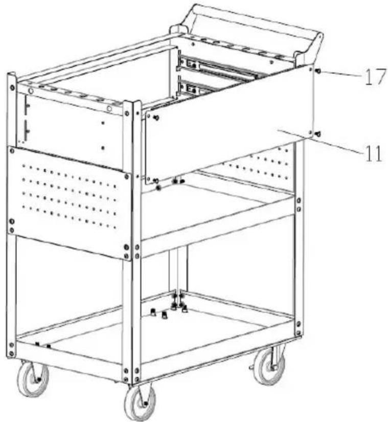 Vevor T271802 - Steg 6 : Montera Beam 9# och Backboard 11# med bult 17# . - 2