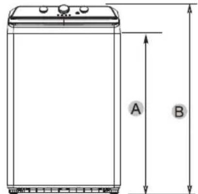 MIDEA MLTW45A2BWW - Dimensions de la rondelle et mesures d'installation - 1