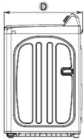 MIDEA MLTW45A2BWW - Dimensions de la rondelle et mesures d'installation - 2