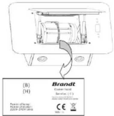 (B) (B) (H) Brandt Cooke's hard Service: (°C) Power of lamp: Power offer offer: 220V-240V SIM CE Side