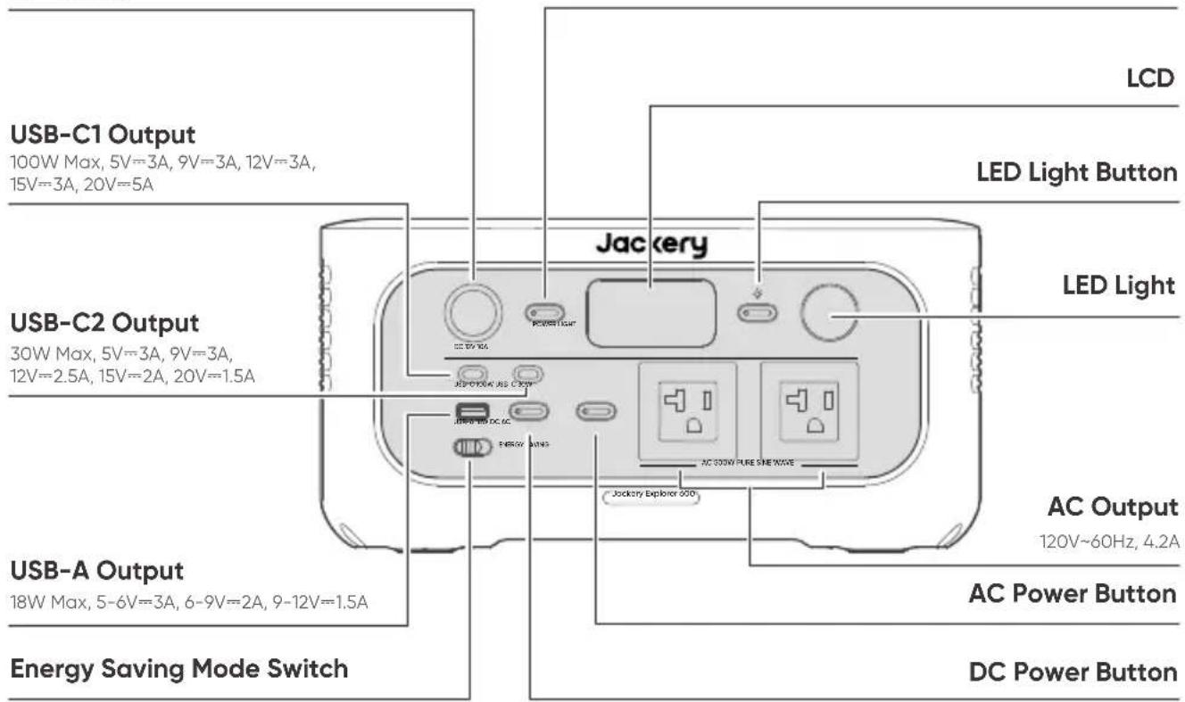Jackery Explorer 600 v2 - FRONT VIEW - 1