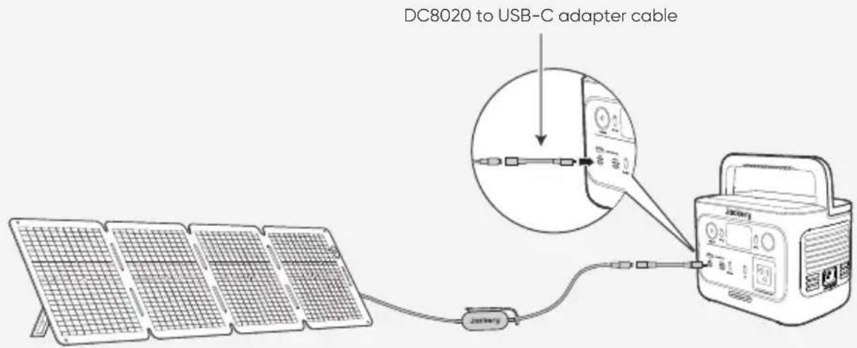 Jackery SolarSaga 100 Air - DC8020 TO USB-C ADAPTER CABLE (SOLD SEPARATELY) - 1