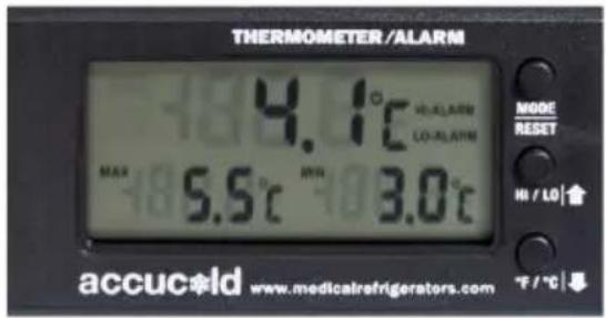 Accucold VT65MLBI7PLUS2ADA - Thermomètre / alarme (modèles MED): - 1