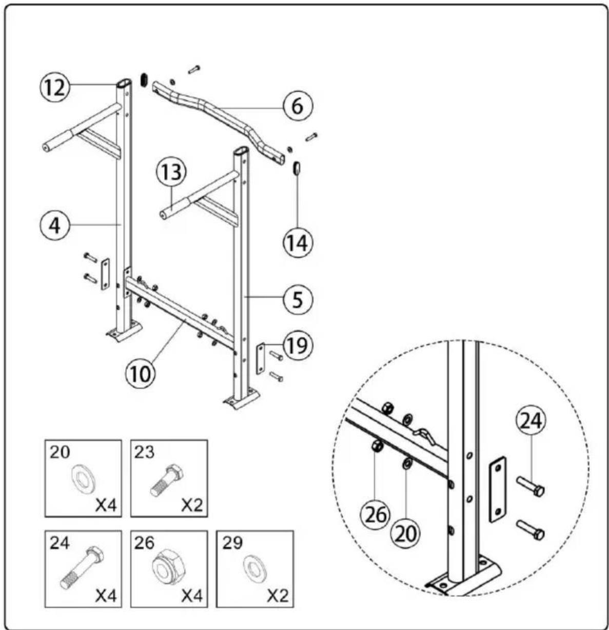 Vevor ssshkytxs-e - (Assemble the parts and accessories as shown) - 1
