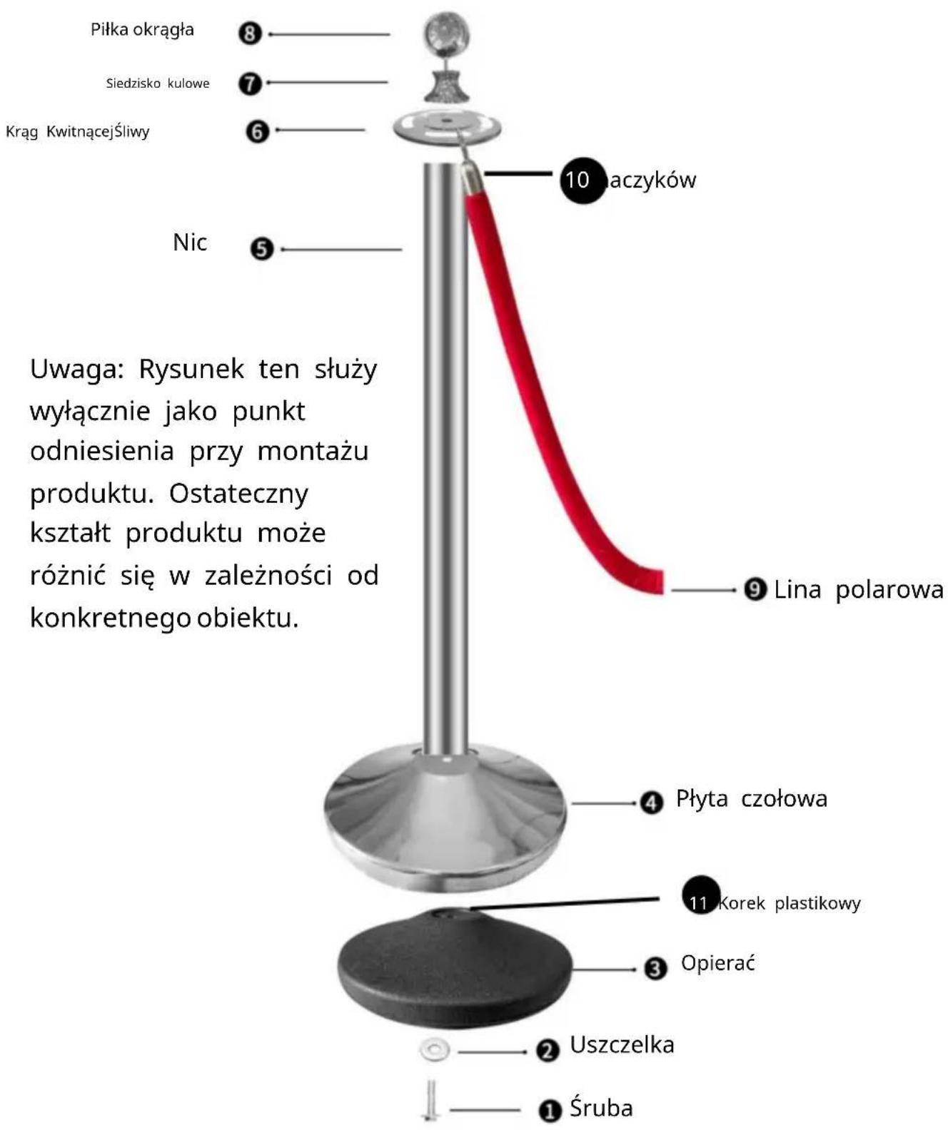 Vevor TJDYQTCRED6-4 - Diagram podziałuproduktu - 1