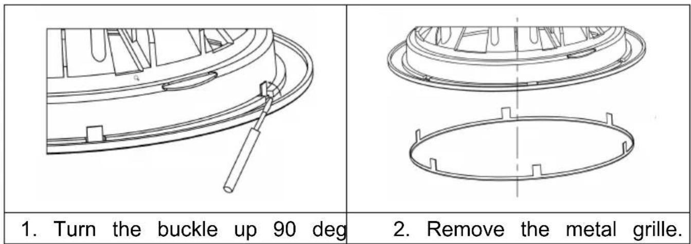 Vevor 645-BT - Metal grille removal instructions(Only for 645/645-BT/638) - 1