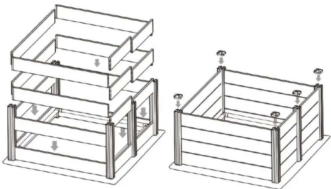 Vevor KH-CW04-G - SCHRITT 1: Installation der Pfosten und Rohre des inneren - 3