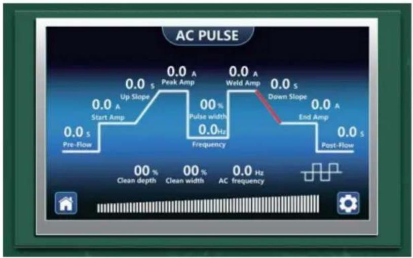 Vevor ACDC TIG-225 - DESCRIPTION DE LA PAGE DE FONCTIONNEMENT DCTIG, ACTIG, DC PULSE, AC PULS - 2