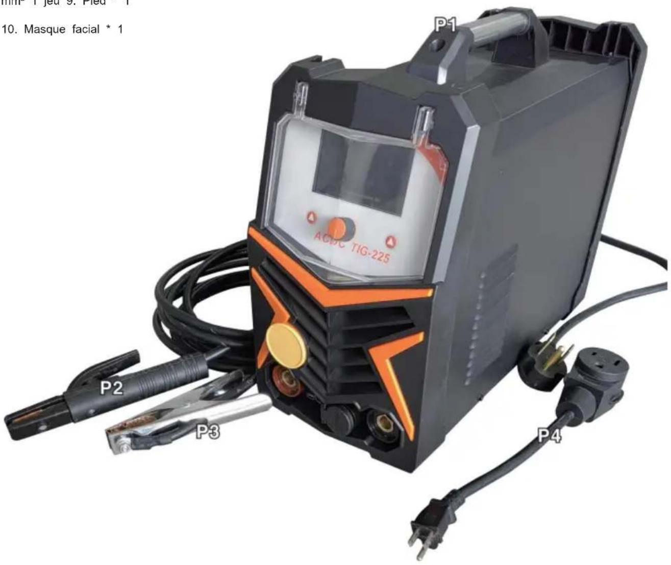 Vevor ACDC TIG-225 - CONTENU - 1