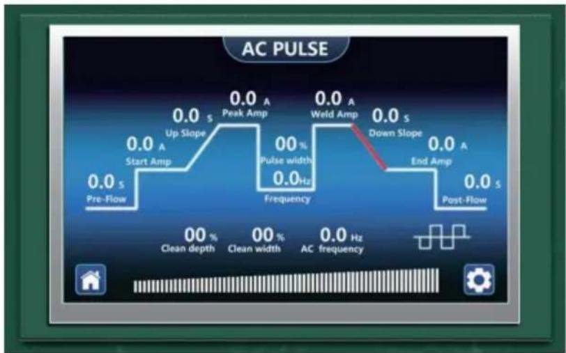 Vevor ACDC TIG-200 - DESCRIPCION DE LA PÁGINA DE OPERACION DCTIG, ACTIG, PULSO DC, PULSO A - 2
