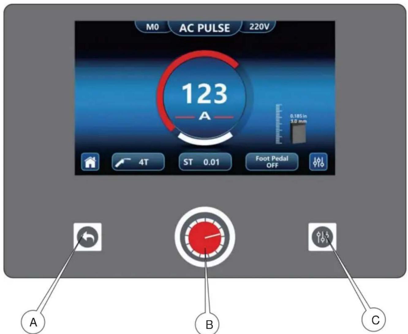 Vevor ACDC TIG-200 - BEDIEN- UND ANZEIGEFELD - 1