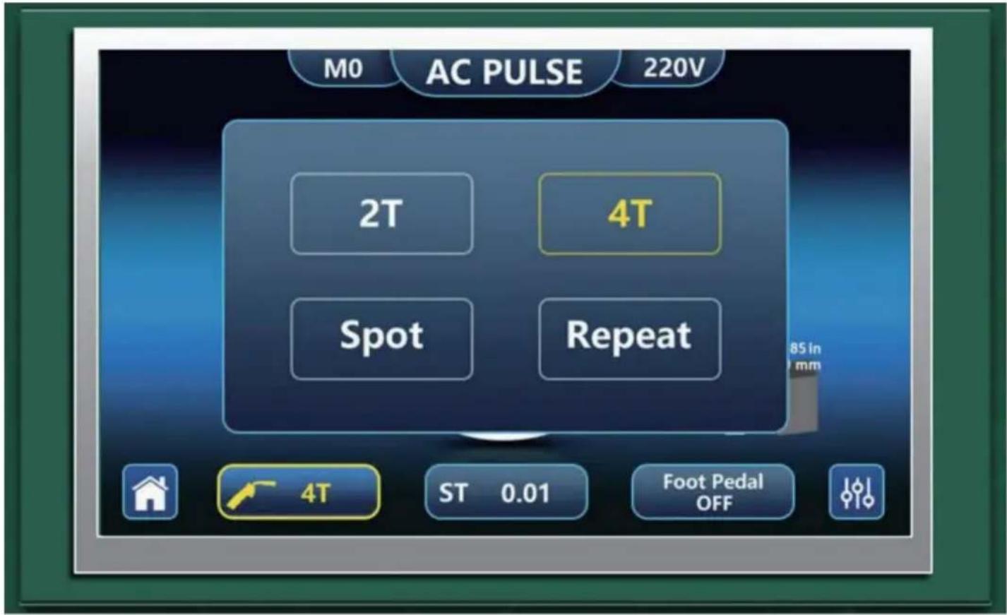 Vevor ACDC TIG-200 - DESCRIZIONE DELLA PAGINA DI FUNZIONAMENTO DCTIG, ACTIG, DC PULSE, AC PULS - 1