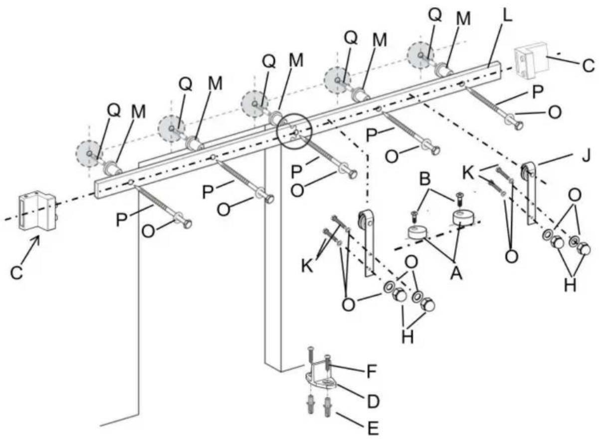 Vevor 10FT-3D-7K-I - Nedbrytningsdiagram av modell 6ft-2d-5k-h - 1