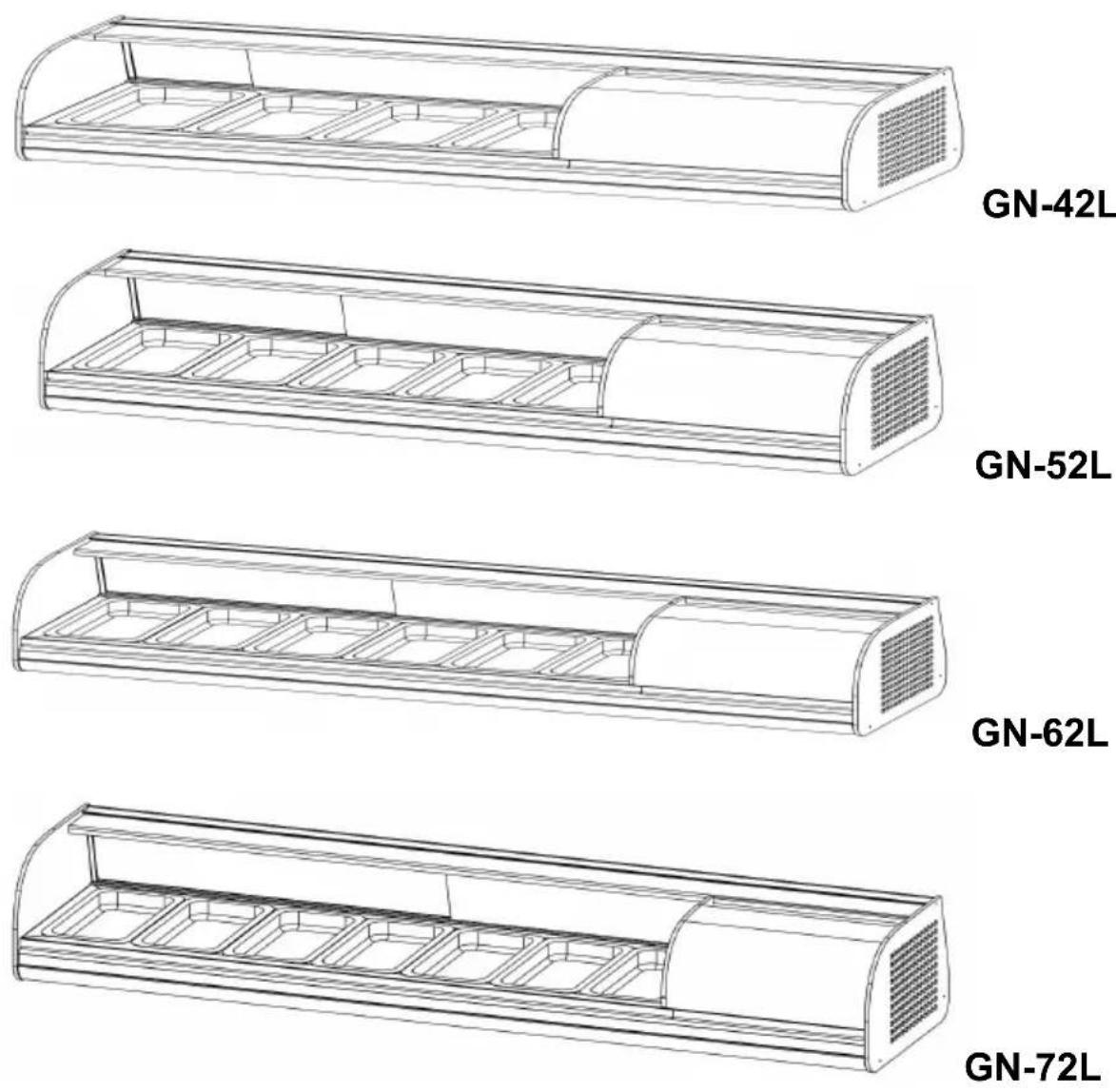 Vevor GN-62L - SUSHI DISPLAY CASI REFRIGERATOR - 1