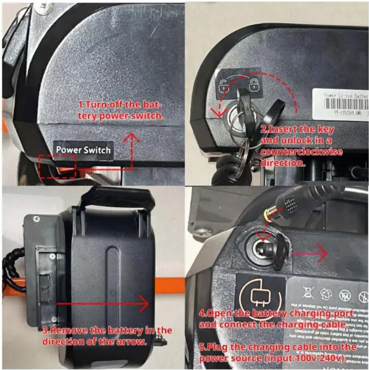 Vevor BL300G-A - How to remove the battery pack and charge - 1