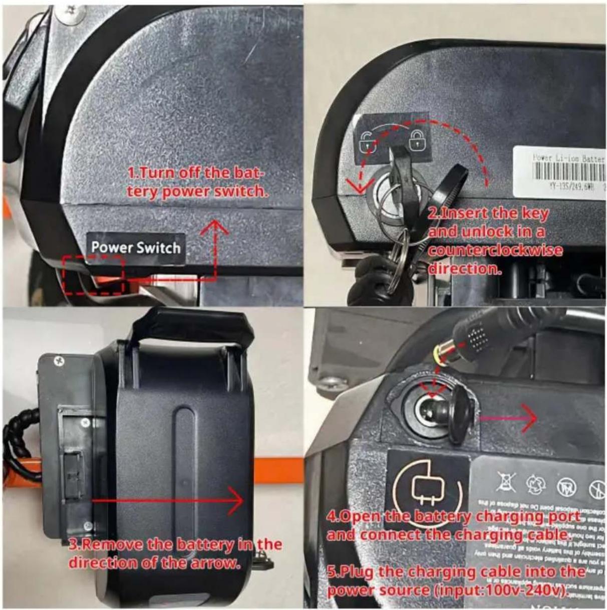 Vevor BL300G-A - Come rimuovere la batteria e caricarlaÿ - 1