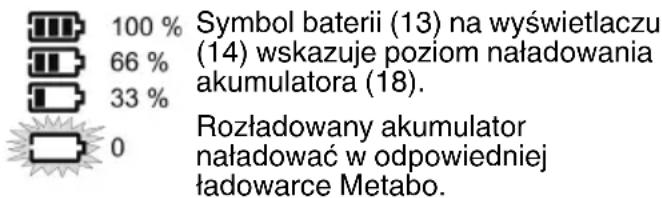 METABO R 12-18 DAB+ BT - Akumulator, wskaźnik stanu naładowania akumulatora - 1