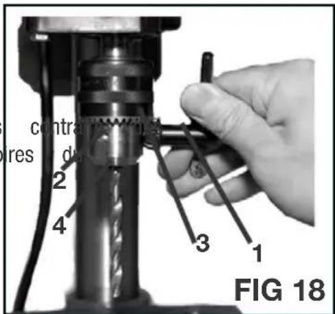 Genesis GFDP160 - Pour installer un foret (FIG 18) - 1