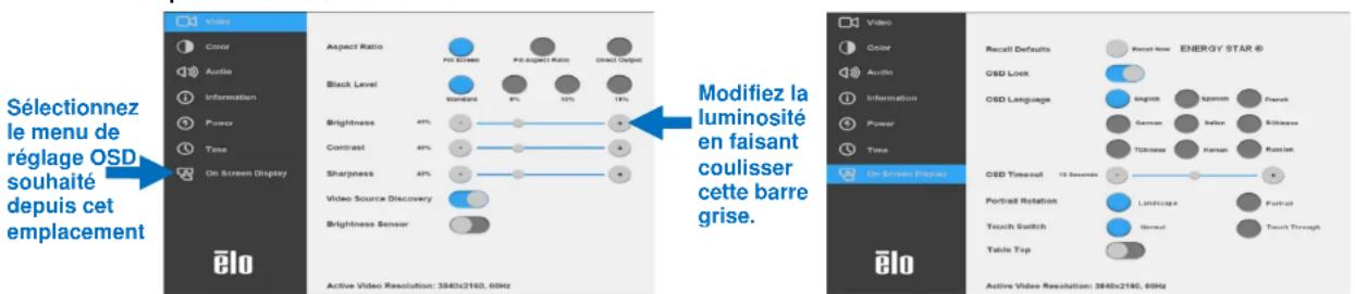 ELO 5054L - Menu tactile à l'écran (OSD) - 1