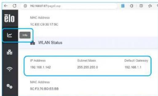 ELO 5054L - Réglage de l'adaptateur Wi-Fi Page web locale - 4