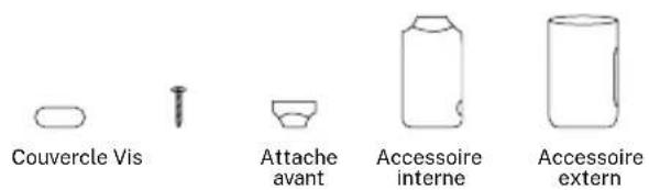 Couvercle Vis Attache avant Accessoire interne Accessoire extern