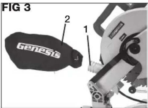 Genesis GMS1015LC - CHANGING THE SAW BLADE (FIG 6, 7, 8, 9) - 1