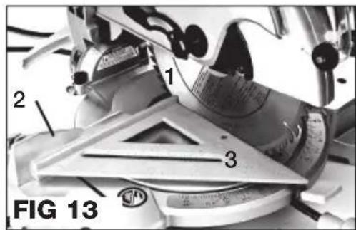 Genesis GMS1015LC - SQUARING THE SAW BLADE TO THE FENCE (FIG 13, 14) - 2