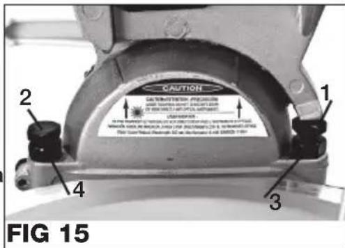 Genesis GMS1015LC - Para ajustar el tope de bisel positivo para 0° - 1