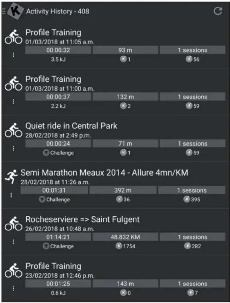 Capital Sports Infinity Track 2.0 - Historique des exercices - 1