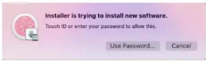 icon USolo - Saisissez votre mot de passer ou appuyez votre empreinte digitale pour lancer l'installation. - 1