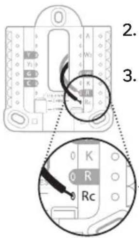 HONEYWELL RTH2CWF - If you have 2 R-wires (R or Rh, and Rc) - 2