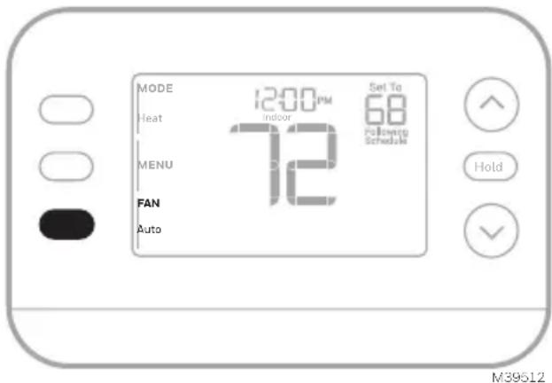 HONEYWELL RTH2CWF - Fan modes: - 1