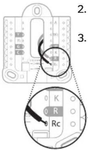 HONEYWELL RTH2CWF - Si vous avez 2 fils R (R ou Rh, et Rc) - 2