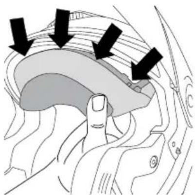 Schuberth J2 - Removing the head pad - 3