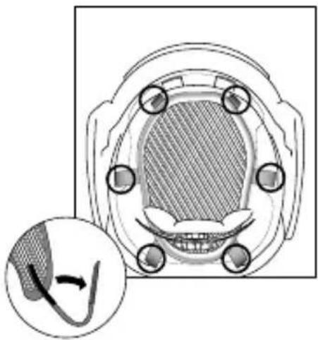 Schuberth F400 FIBERTECH - Réglage du filet porteur/hauteur - 1