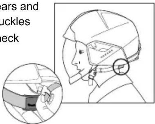 Schuberth F400 FIBERTECH - Adjusting the chin and neck strap - 1