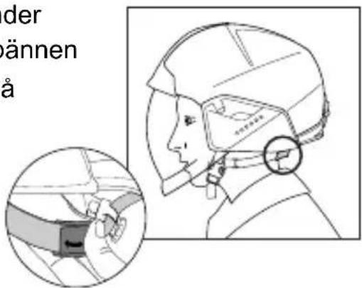 Schuberth F400 FIBERTECH - Inställning av hak- och nackremmen - 1