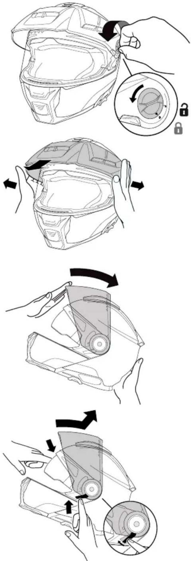 Schuberth E2 CARBON - Démontage de la visière - 1