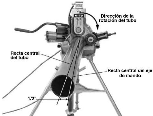 RIDGID 918-4 - Colocación del tubo en la ranuradora a rodillos - 3