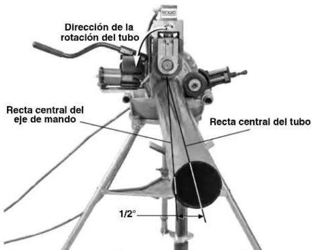 RIDGID 918-4 - Colocación del tubo en la ranuradora a rodillos - 4