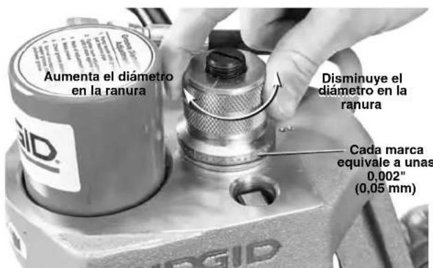 RIDGID 918-4 - Selección y ajuste del diámetro en la ranura - 1