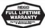 RIDGID 916 - No other express warranty applies - 1